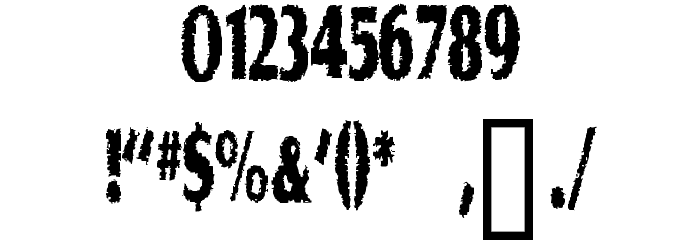 Graveyard Shift Font OTHER CHARS