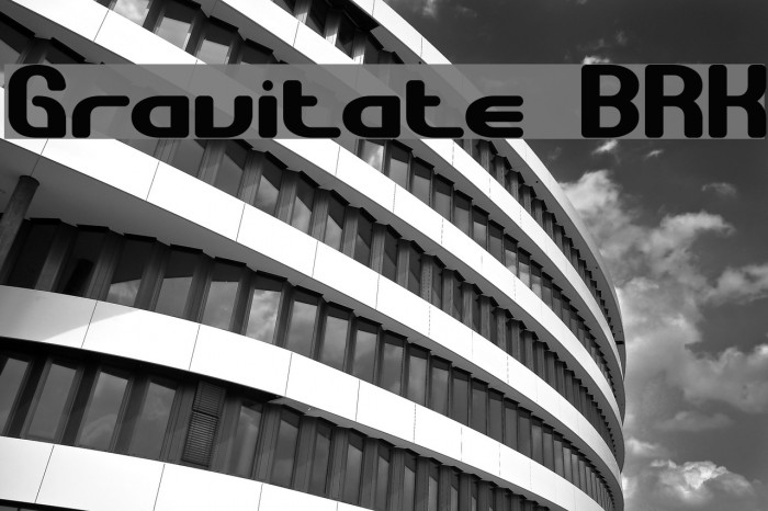 Gravitate BRK Шрифта examples