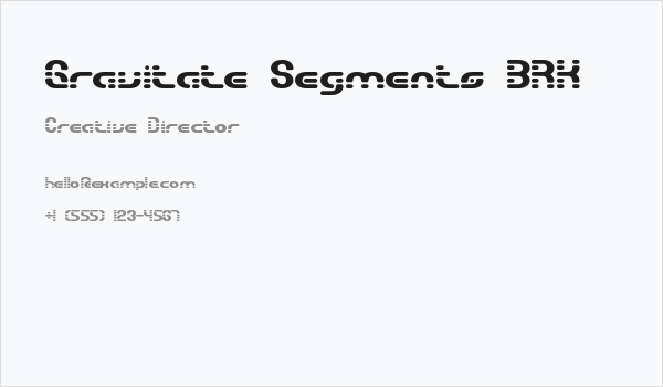 Gravitate Segments BRK Business Card