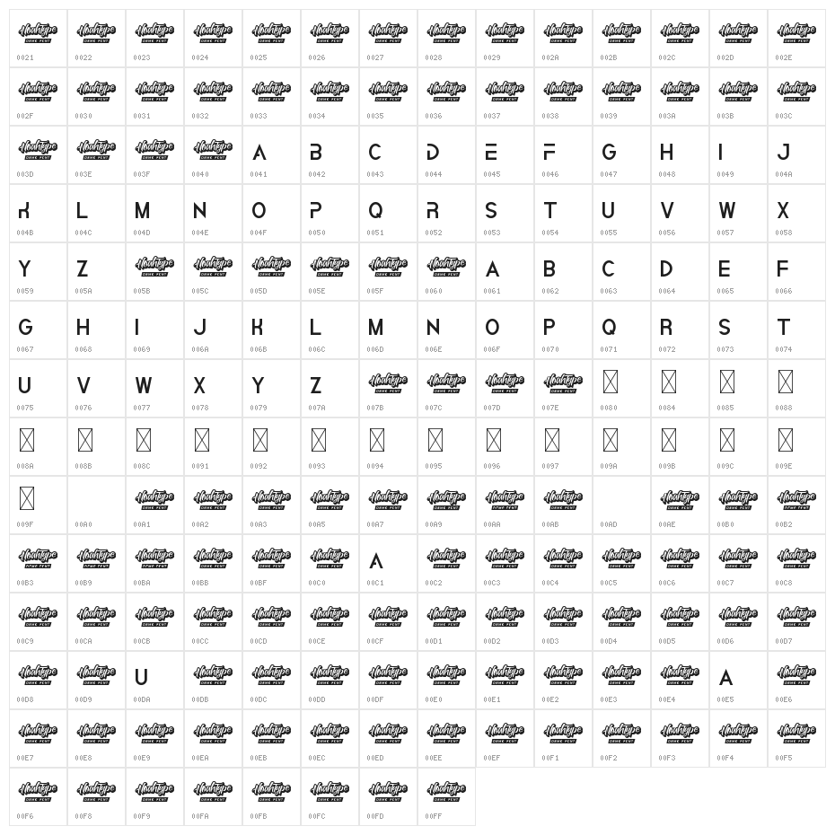 Gravitation Demo Character Map