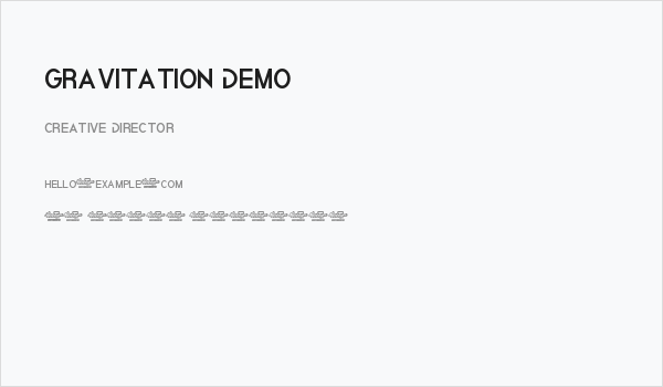 Gravitation Demo Business Card