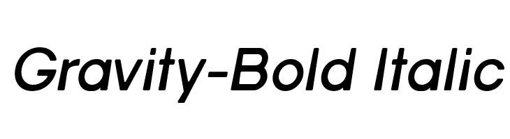 Gravity-Bold Italic Font