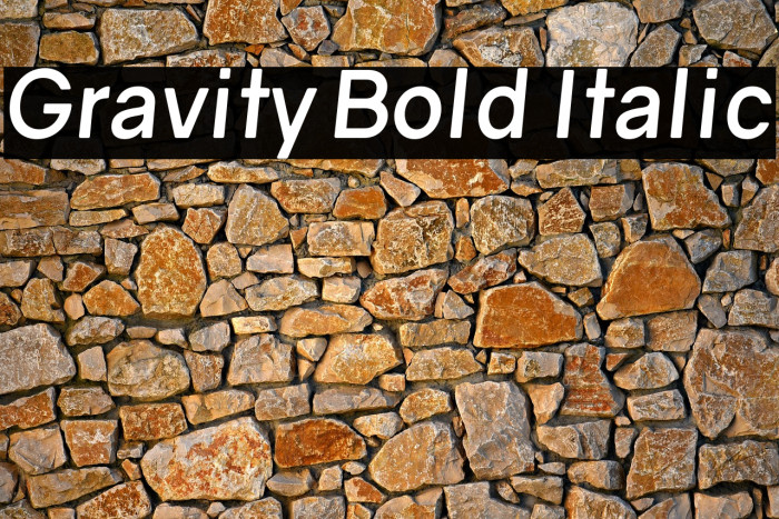 Gravity Bold Italic Example 2