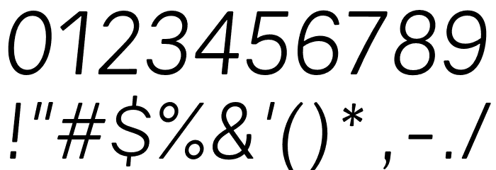 Gravity Book Italic Font OTHER CHARS
