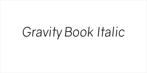 Gravity Book Italic Logo