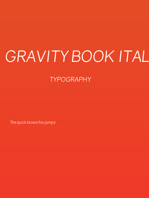 Gravity Book Italic Poster