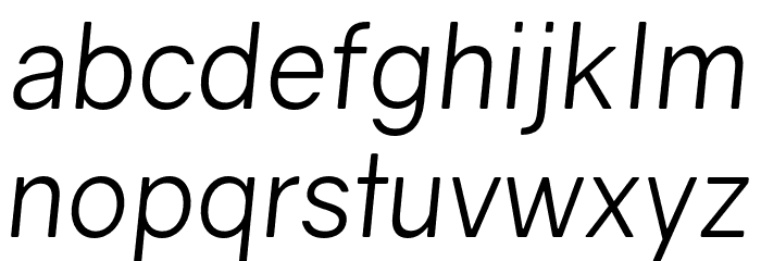 Gravity Book Italic Font LOWERCASE