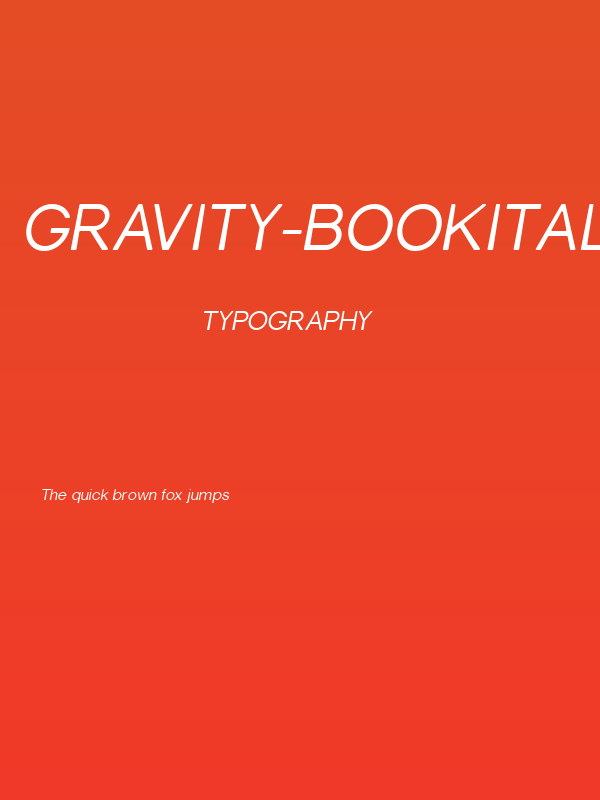 Gravity-BookItalic Poster