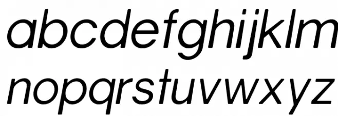 Gravity-BookItalic फ़ॉन्ट लोअरकेस