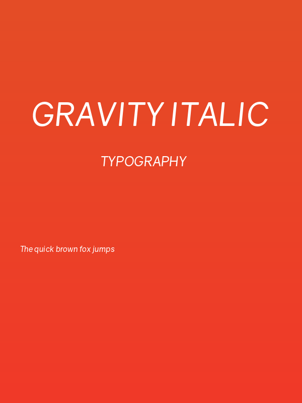 Gravity Italic Poster