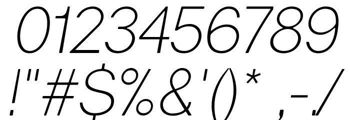 Gravity-Light Italic Font OTHER CHARS