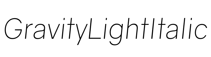 Gravity Light Italic  Frei Schriftart Herunterladen