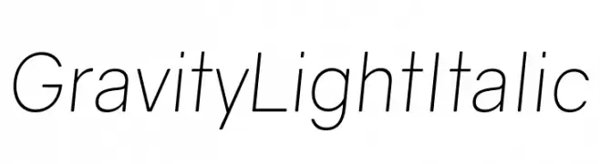 Gravity Light Italic  Frei Schriftart Herunterladen