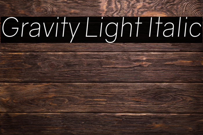 Gravity Light Italic Example 1