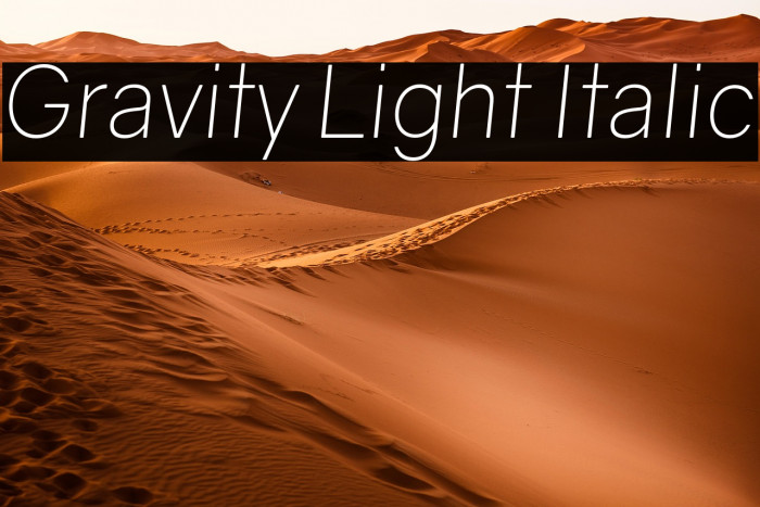 Gravity Light Italic Example 3