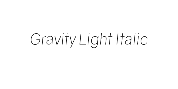 Gravity Light Italic Logo
