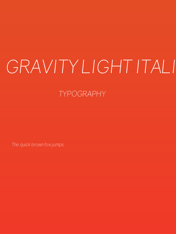 Gravity Light Italic Poster