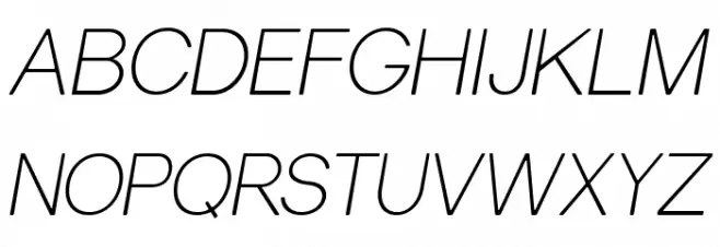Gravity-Light Italic Schriftart Groß