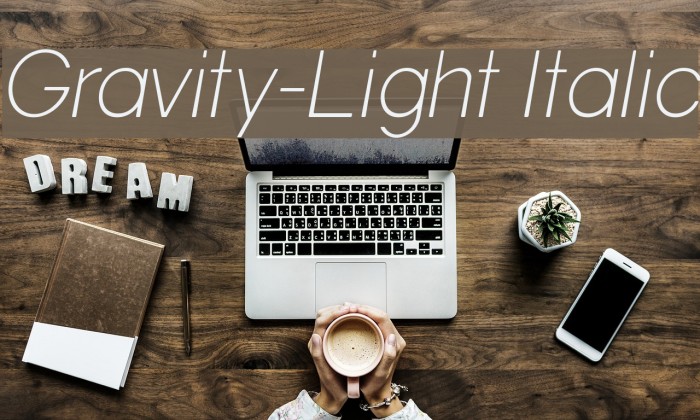 Gravity-Light Italic Font examples