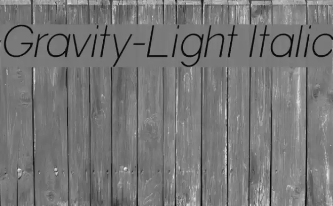 Gravity-Light Italic Font examples