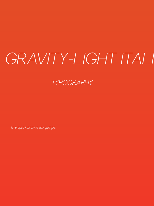 Gravity-Light Italic Poster