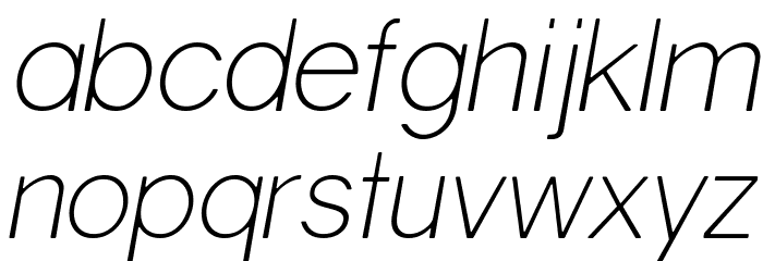 Gravity-Light Italic Font LOWERCASE
