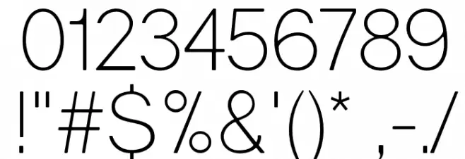 Gravity-Light Font OTHER CHARS