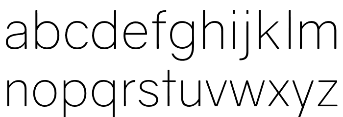 Gravity Light Font LOWERCASE