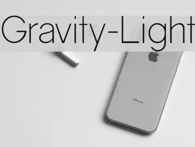 Gravity-Light Font examples