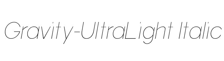 Gravity-UltraLight Italic Font
