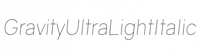 Gravity UltraLight Italic  Frei Schriftart Herunterladen