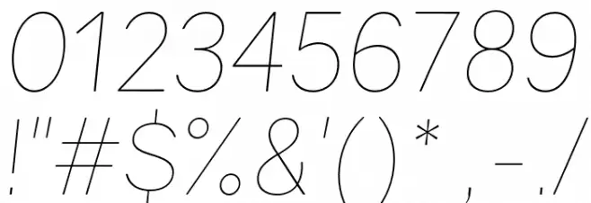 Gravity UltraLight Italic Font OTHER CHARS