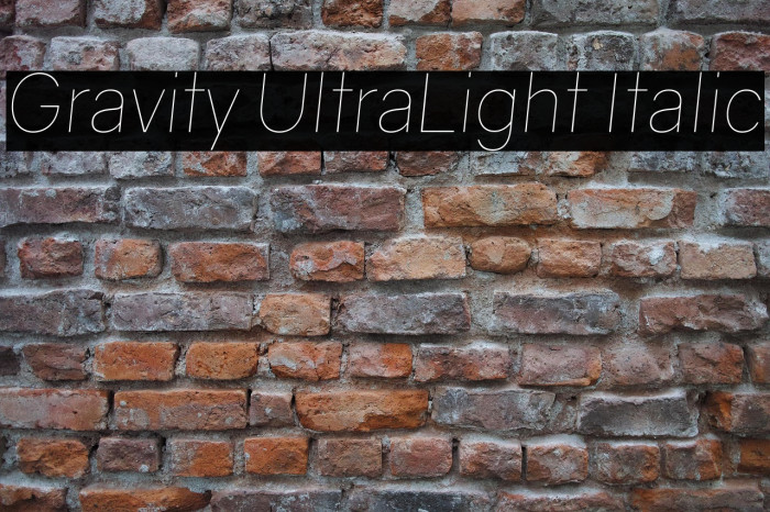 Gravity UltraLight Italic Example 3