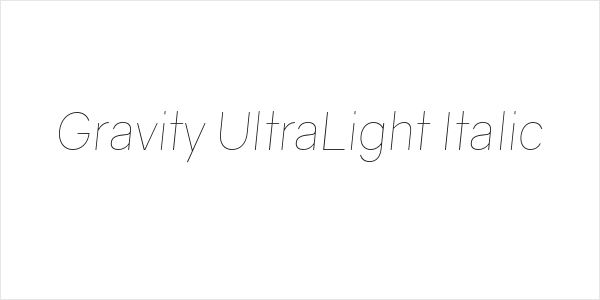 Gravity UltraLight Italic Logo