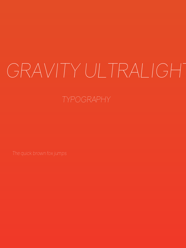 Gravity UltraLight Italic Poster