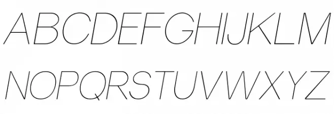 Gravity-UltraLight Italic फ़ॉन्ट अपरकेस