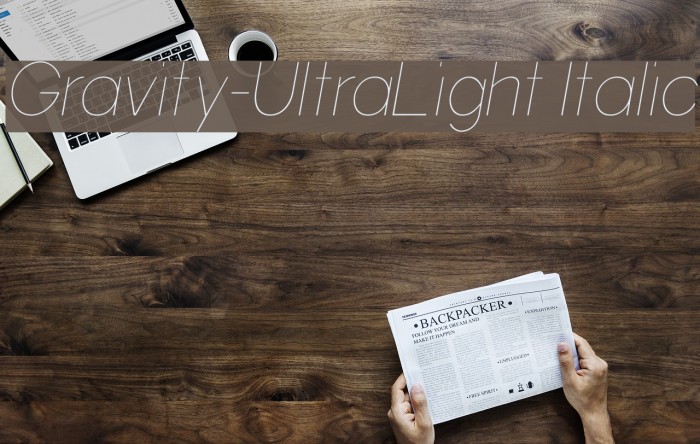 Gravity-UltraLight Italic Font examples