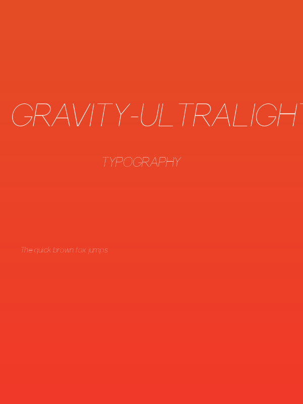 Gravity-UltraLight Italic Poster