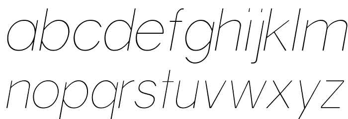 Gravity-UltraLight Italic Font LOWERCASE