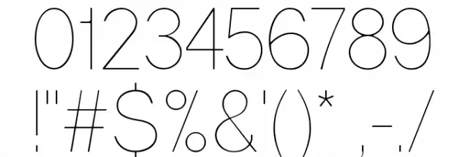 Gravity-UltraLight Font OTHER CHARS