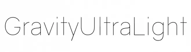 Gravity UltraLight  Frei Schriftart Herunterladen