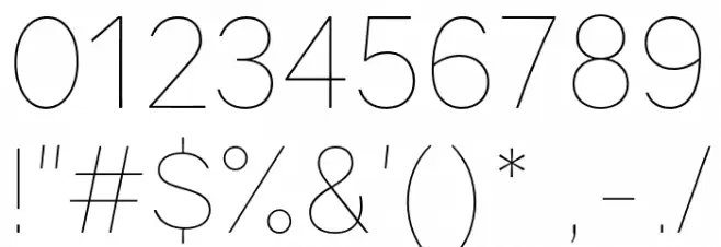 Gravity UltraLight Font OTHER CHARS