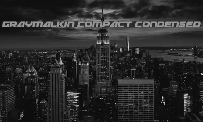 Graymalkin Compact Condensed Font examples