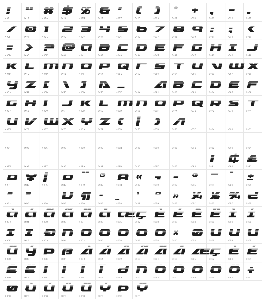 Graymalkin Halftone Character Map