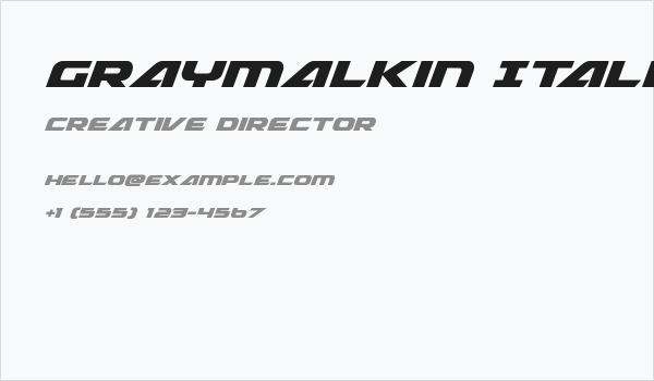 Graymalkin Italic Business Card