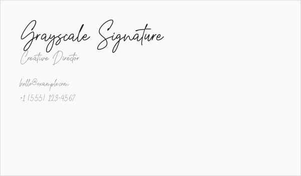 Grayscale Signature Business Card