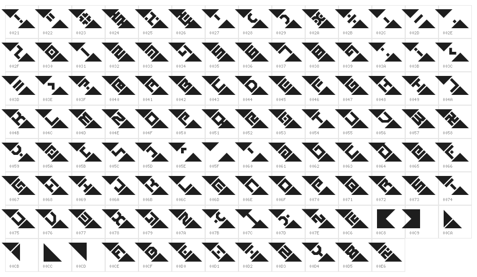 Graze BRK Character Map