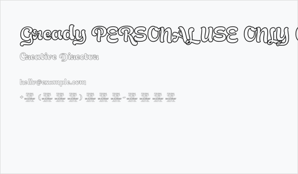 Gready PERSONAL USE ONLY Outline Business Card
