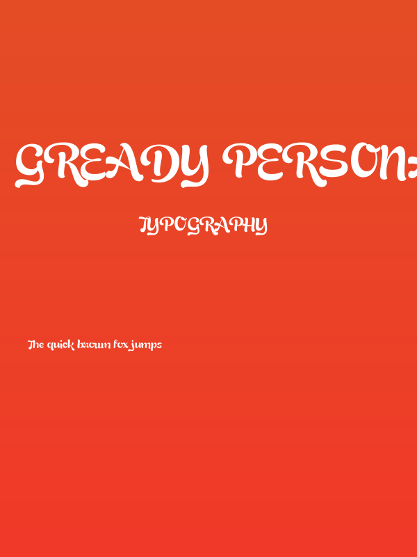 Gready PERSONAL USE ONLY Thin Poster