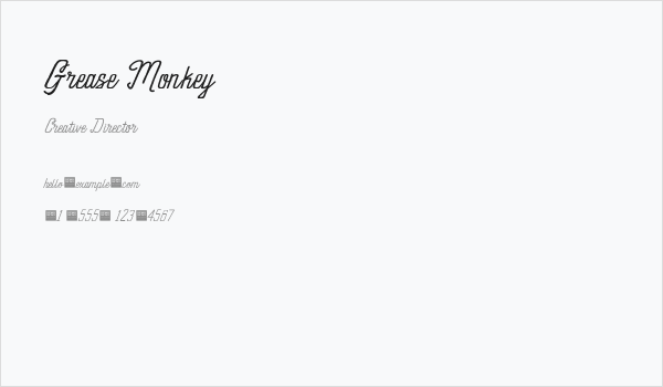 Grease Monkey Business Card